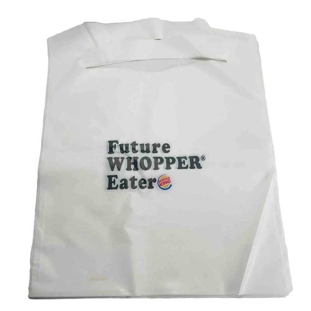 10 Burger King Future Whopper Eater Restaurant Plastic Bib Vintage Lot